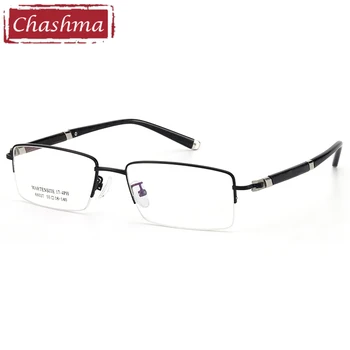 Chashma Recept Očala Optični Eyeglass Kakovost Posnetkov Pol Platišča Titanove Zlitine Spektakel za Moške