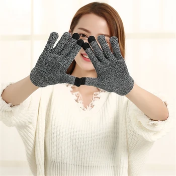 Ženske nove pletenje lepilo izdajanje anti-skid tople volne zaslon na dotik rokavice v zimskem času JT-24