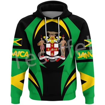 Tessffel Občine Zastavo Afriki Jamajka Kralj Lev Emblem NewFashion Trenirko 3DPrint Moški/Ženske Ulične Harajuku Smešno Hoodies B5