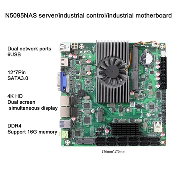 N5095 NAS Strežnik Motherboard Podpira DDR4 16G 2933MHZ SODIMM 12X7pin SATA3.0 Industrijski Računalnik Vse-V-Enem Motherboard