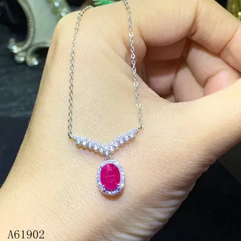 KJJEAXCMY boutique nakita 925 čistega srebra vdelan naravnih ruby žensk luxury Obesek Ogrlica podporo pregled