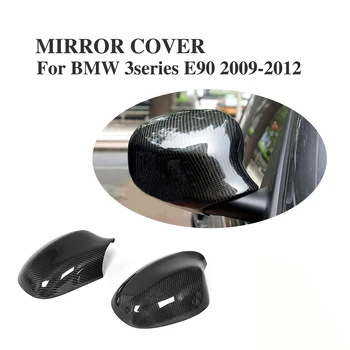 Pravi Ogljikovih Vlaken Rearview Mirror Pokrovi Za BMW Serije 3 E90 E91 Zamenljivih 2009-2011 Dodaj na Slog