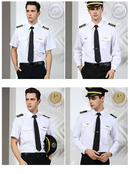 Pilot je kratek rokav kapetan je enotna moška majica, prazne malo enotna, pilota letalske obiskovalci 
