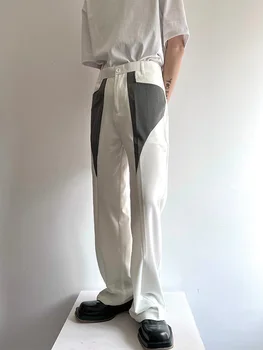 Osebno Moške Obleko Hlače mozaik Oblikovanje Priložnostne 2023 Novi korejski Slog Modi Zavesa Slim Hlače 2A2301