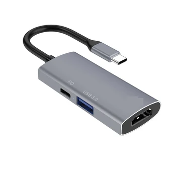 Multi-Funkcijski Tip C Hub 3 v 1 5Gbps USB 3.0 Tip C Razširitveno Postajo priklopite Adapter PD HDD za HDTV Projektor