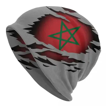Maroški Ponosni Maroko Zastava, Kapa Kapa Unisex Pozimi Toplo Bonnet Femme Pletenje Klobuk Ulici, Na Prostem Smučarskih Skullies Beanies Klobuki