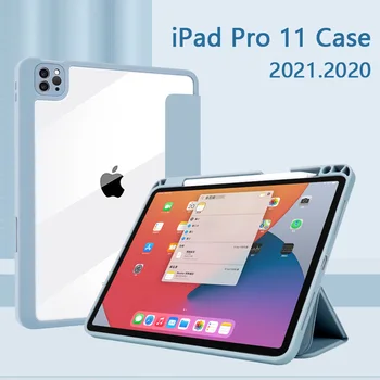 iPad Pro 11 Primeru Snemljivo Magnetno Primeru 2020 2021 Nove Pametne Zbudi Z Svinčnik Imetnik Anti-Padec Shockproof DIY Pokrov