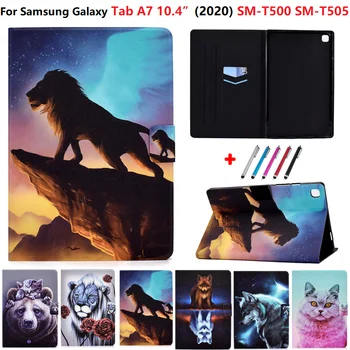 Živali Naslikal Tablete Za Funda Samsung Galaxy Tab A7 Primeru 10.4 SM-T500 SM-T505 Pokrovček Za Samsung Tab 7 A7 T500 Kritje Pero