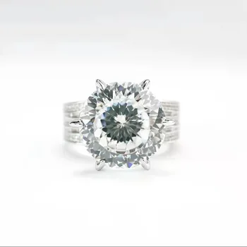 100% Resnična 925 Sterling Srebrni Prstan za Ženske Izvora Diamant Nakit Anillos De Poroko Pasovih Anel Diamond Anel Polje Dekleta