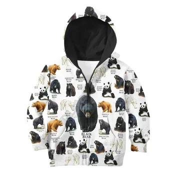 Žival Nosi Svet 3d tiskanih Hoodies družino obleko tshirt zadrgo Puloverju Otroci Obleko Smešno Trenirka, Majica