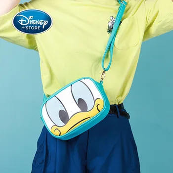 Disney PU Usnja Ženske Ramo Torbe, Moda Minnie Donald Duck Ženski Kvadratnih Messenger Bag Majhni Torbici Telefon Vrečko Za Dekle