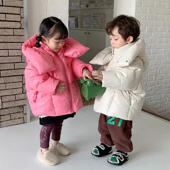 Pozimi Otrok Navzdol Jakno Otroci Parkas Korejski Slog Dekleta Plašč Hooide Fantje Zgostitev Vrhnja Oblačila Plačane Zimska Oblačila