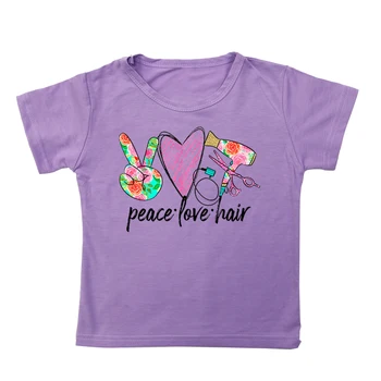 mir, ljubezen Fantje Gilr Vrhovi T-Shirt sušilnik za lase, Natisnjeni otroci Risanka Tshirt Teen Oblačila Otroci Poletje Fantje Prevelik Otroška Oblačila