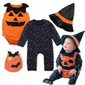 Baby Romper Baby Boy, Girl Obleke Z Dolgimi Rokavi Otroci Novorojenčka Jumpsuit Za Malčke Halloween Kostum Za Noč Čarovnic Cosplay