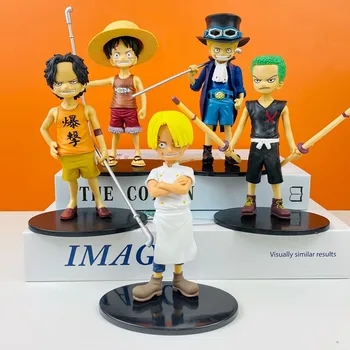 5PCD/NASTAVITE Enega Kosa Slika Luffy Zoro Sanji Sabo Ace Anime Dejanje PVC Model Collection Kip Figur Lutka Igrača Za Darilo za Rojstni dan