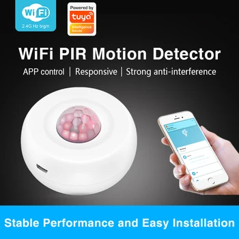 Tuya WiFi Smart PIR Senzor Gibanja za Napajanje USB Brezžični Infrardeči Detektor Varnosti Protivlomni Alarm Senzor Smart življenje Tuya APP Nadzor