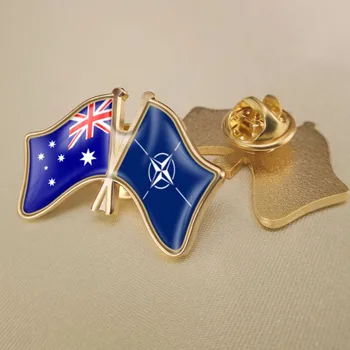 Avstralija in NATO Organizacije severnoatlantske Pogodbe Prečkal Dvojno Prijateljstvo Zastav broške Broška Značke