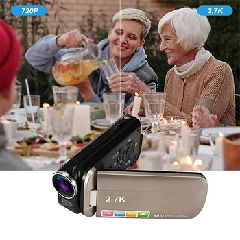 2.7 K Ročni Digitalni DV Kamera S 3,0-Palčni Vrtljiv Zaslon Gospodinjstvu Prenosni Zoom 18X 48 milijona slikovnih Pik Digitalni Fotoaparat