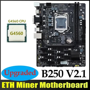 B250 V2.1 BTC Rudarstvo Matično ploščo+G4560 CPU 12XPCIE LGA1151 Dual Channel DDR4 MSATA USB3.0 B250 ETH Rudarstvo Motherboard