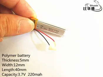 50pcs 3,7 V 220mAh 501240 Litij-Polimer LiPo Baterijo za ponovno Polnjenje Za Mp3, MP4 GPS, PSP