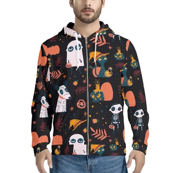 Cumagical Praznovanje Halloween Moške Polno zip Kapuco 2022 Moda Dolg Rokav Priložnostne Puloverju Sweatshirts Oversize Sudadera