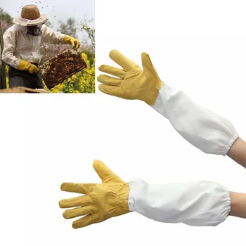 1Pair Zaščitne Čebelarske Rokavice Goatskin čebelarstva Odvajati Dolge Rokave Čebelarstvo Tools Čebelar Preprečevanje Orodja