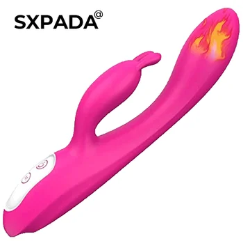 G Spot Rabbit Vibrator z ogrevalno Funkcijo Rose Sex Igrače za Klitoris z 9 Močne Vibracije Dvojno Motornih Stimulator