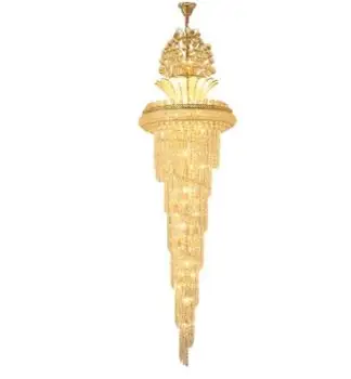 Zlati K9 kristalni lestenec, ki se uporablja v hotelski avli, dnevne sobe, stopnice, lestenci, Evropski velikega obsega razsvetljavo
