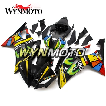 Črna Rumena ABS Vbrizgavanje Plastičnih mas Polno Fairings Za Yamaha YZF R6 Leto 2008 - 2015 2016 Motocikel Oklep Kit Carenes