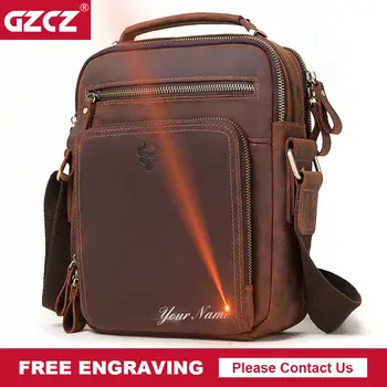 GZCZ Pravega Usnja Moške Vrečko Priložnostne Business Messenger Bag Moški Visoke Kakovosti Bolsas Potovanja Crossbody Torba Zanko Sac