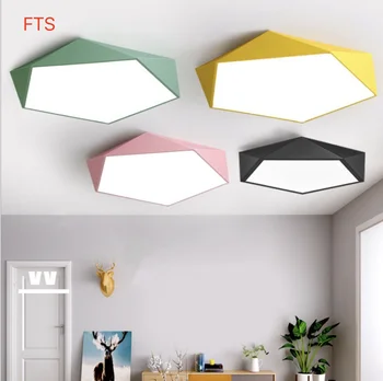 Nordijska LED stropna luč geometrijske macaron spalnica razsvetljavo kreativne barve gospodinjstvu, otroška soba, spalnica svetilke