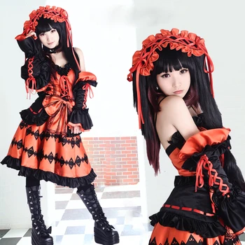 Datum Živo Cosplay Kostum Tokisaki Kurumi Hallween Stranka Kostum Moda Obleko Za Ženske Dekle