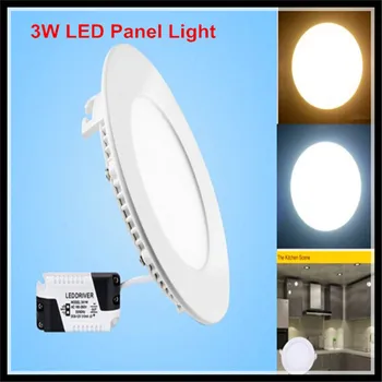 10PCS 3W LED Navzdol lahka, Ultra tanek LED Okrogla Plošča Luči LED žarnice, Kopalnica, Pralni Sobo, Kuhinjo LED Notranja Luč