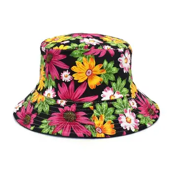 2020 Nov Modni Cvet tiskanja Reverzibilna panama Vedro Klobuk Ribič Klobuk na prostem, potovanja klobuk Sonce Skp Klobuki za Moške in Ženske